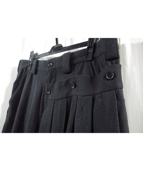 18ss yohji yamamoto pour homme シルク プリーツデザイン ラップパンツ（HW-P16-401）