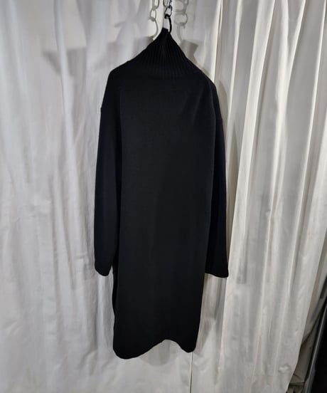 18aw yohji yamamoto pour homme 黒　サイドスリットロングニット （HV-K09-182)