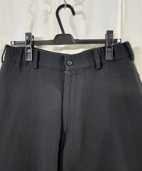 09aw yohji yamamoto pour homme  黒 裾シャーリングパンツ (HZ-P31-131)