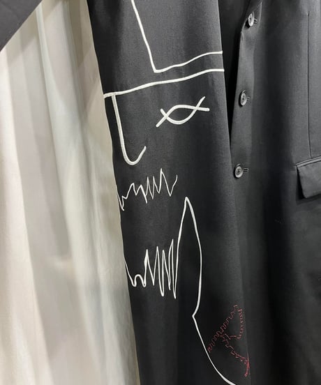 2022SS yohji yamamoto pour homme 刺繡ロングジャケット（HG-J53-108）