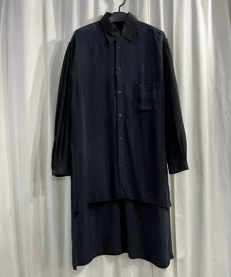 2018SS yohji yamamoto pour homme バックプリントロングブラウス（HW-B08-212）
