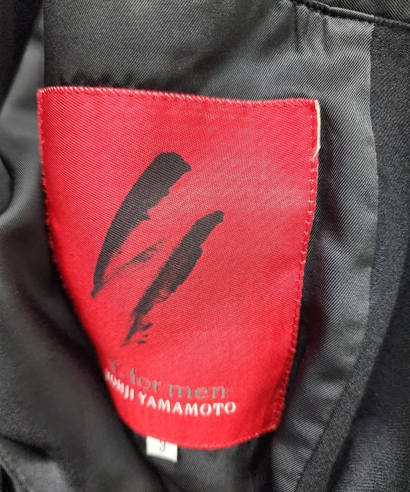 Y's for men yohji yamamoto 黒 vintage 赤タグ デカ3つ釦 Y's for men yohji yamamoto 黒 vintage 赤タグ デカ3つ釦