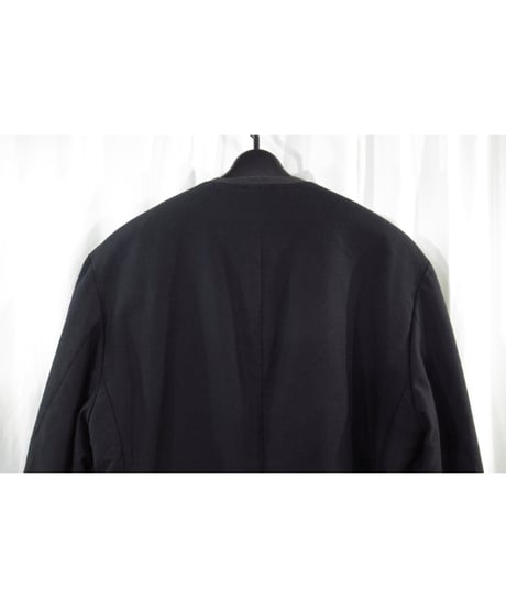 20ss yohji yamamoto pour homme ノーカラー シンプル コットン ロングジャケット（HN-J06-002）