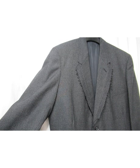95aw yohji yamamoto pour homme vintage 鹿鳴館期 グレーストライプダメージ加工セットアップ（HE-J64-119）