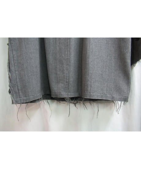 AD1994 COMME des GARCONS HOMME PLUS グレー 縮絨期 切りっぱなしハーフコート PC-040020