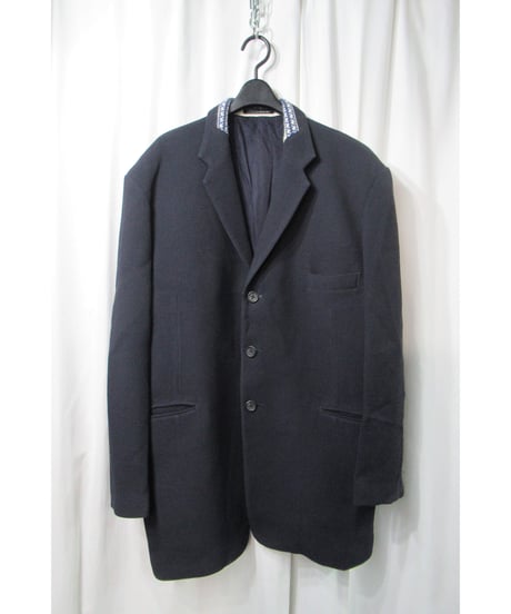 95aw yohji yamamoto pour homme vintage 鹿鳴館期 紺 ニット切替えデザインセットアップ（HE-J29-128）
