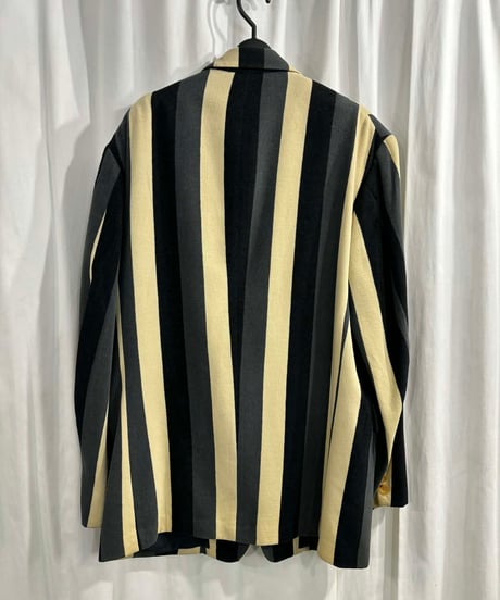 1980's yohji yamamoto pour homme vintage 丸文字ロゴ ストライプジャケット（H-J-239xxx）