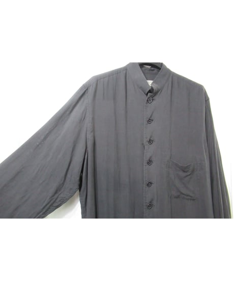 20ss yohji yamamoto pour homme パチポケットデザイン スタンドカラーブラウス（HN-B44-222）