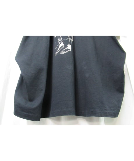 Lazy yohji Yohji Yamamoto +noir バックブリントデザイン ラグランスリーブカットソー（NK-T03-075）
