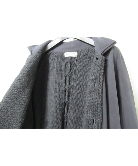 2016aw yohji yamamoto pour hommeカットソーレイヤードデザイン ロングニットジャケット（HR-K72-180）