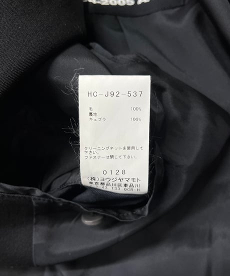 2019AW yohji yamamoto pour homme 04-05AW REPLICA ジッパー付きジャケット（HC-J92-537）