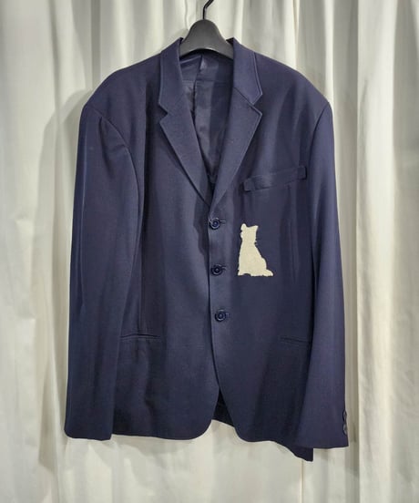 1990ss yohji yamamoto pour homme vintage 紺 犬刺繍ケンタ ジャケット  yy-2