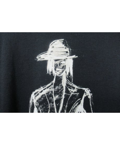 Lazy yohji Yohji Yamamoto +noir バックブリントデザイン ラグランスリーブカットソー（NK-T03-075）
