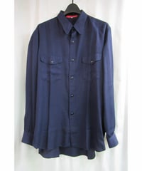 Y's for men yohji yamamoto 赤タグ 紺 ミリタリーシンプルブラウス ME-B50-218