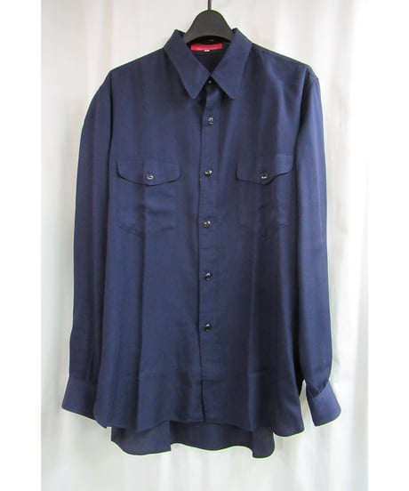 Y's for men yohji yamamoto 赤タグ 紺 ミリタリーシンプルブラウス ME-B50-218