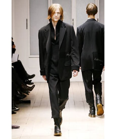 07aw yohji yamamoto pour homme ロゴ メッセージデザイン ニット切り替えジャケット（HX-J35-101）