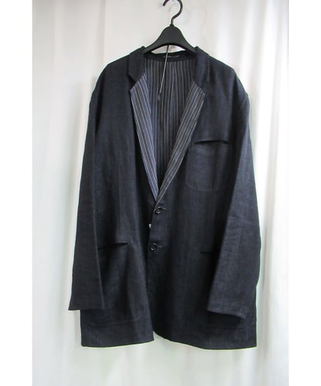 98ss yohji yamamoto pour homme vintage 麻 リバーシブルジャケットセットアップ HJ-J47-901