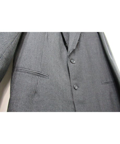 95aw yohji yamamoto pour homme vintage 鹿鳴館期 グレーストライプダメージ加工セットアップ（HE-J64-119）