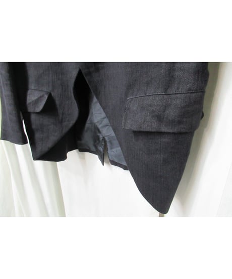 80’s yohji yamamoto pour homme vintage 燕尾 ショールカラーデザイン 麻 ジャケット（HJ-21）