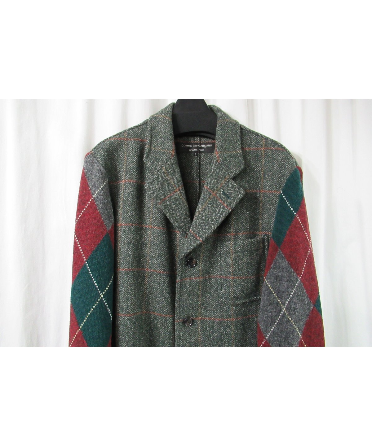 AD1996 COMME des GARCONS HOMME PLUS アーガイル袖切り替えデ