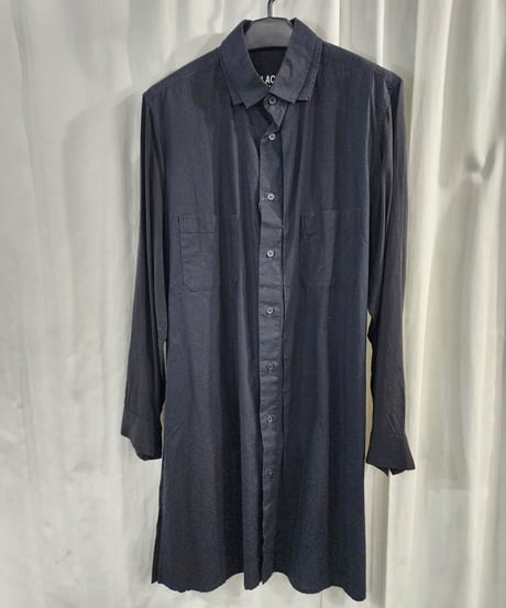 2015aw BLACK scandal yohji yamamoto  黒 ロング切替えブラウス (HY-B24-805)