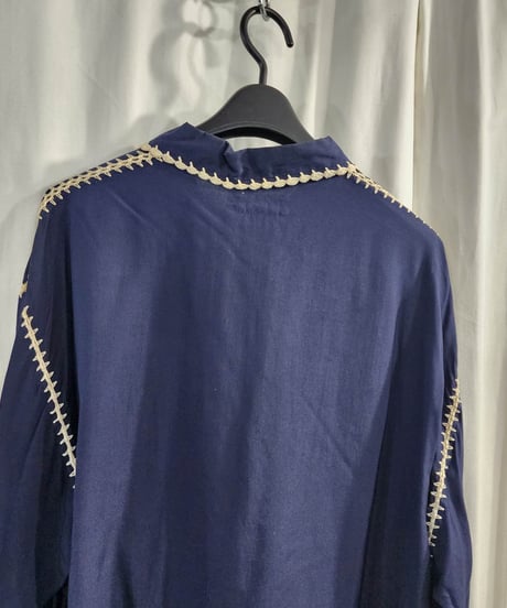 1991ss yohji yamamoto pour homme vintage アミセス紺 ブラウス yy-アミセス-3