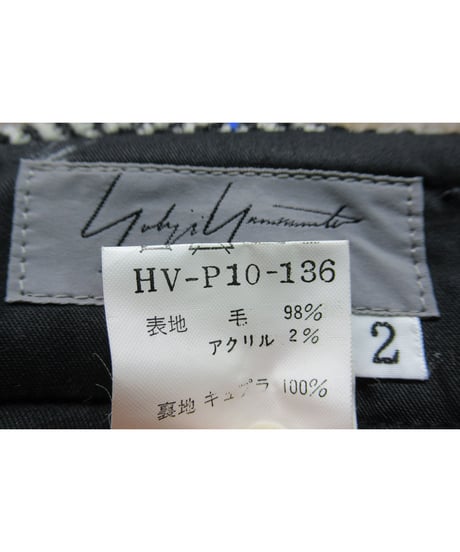 01aw yohji yamamoto pour homme ギャングスター 襟デザイン ツイードセットアップ（HV-J63-136／HV-P10-136）