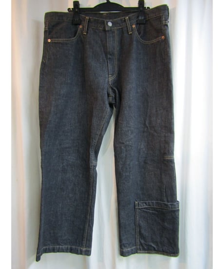 yohji yamamoto POUR HOMME 裾ポケットデザインブラックデニムパンツ HJ-P47-008