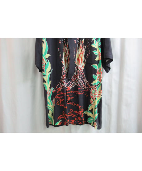 レア 97ss yohji yamamoto pour homme vintage 火山プリントデザインドレスシャツ HU-D14-262