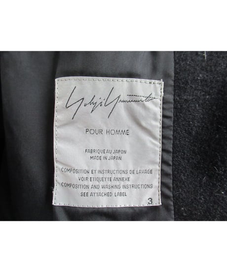 レア 04aw yohji yamamoto pour homme ギャングスター ツイード切替カバンロングジャケット HJ-J44-120