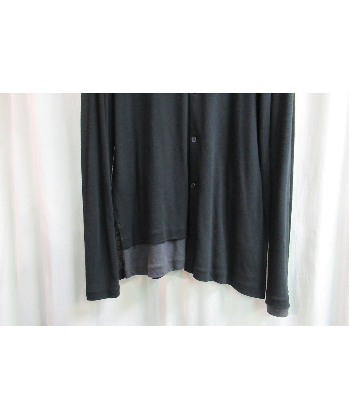 Yohji Yamamoto POUR HOMME ヨウジヤマモト プールオム 14SS カーディガン デザイン レイヤード 長袖 ブラック HG-T40-060 14ss yohji yamamoto pour homme カーディガン風レイヤードカットソ