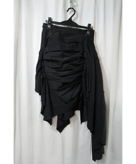 17aw yohji yamamoto femme プリーツデザイン アシメトリー巻きスカート（FK-S02-901）
