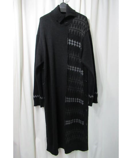 18aw yohji yamamoto pour homme ニットデザイン ロングワンピース（HV-K36-886）