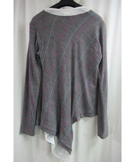 Y's yohji yamamoto レイヤードデザインカットソーカーディガン YU-T65-973