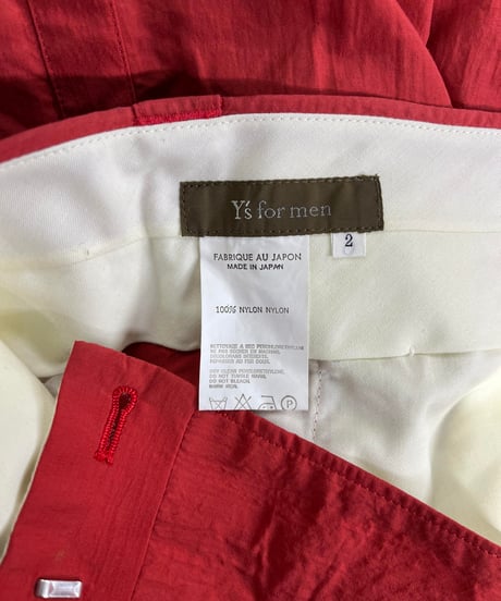 Y’s for men yohji yamamoto 赤 脇テープ シンプルテーパードパンツ （MD-P06-601）