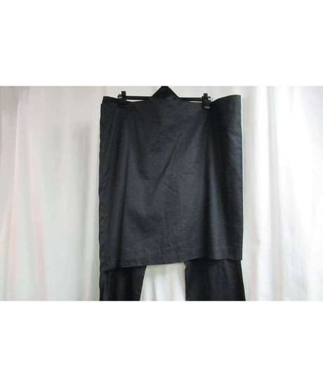 11ss yohji yamamoto femme 麻 スカート付きデザインパンツ FO-P19-305
