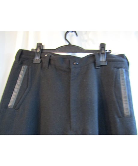レア SAMPLE 08aw yohji yamamoto pour homme レザー切替テーパードパンツ HE-P02-105