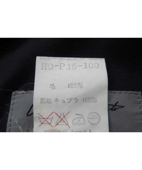 93ss yohji yamamoto pour homme vintage 刺繡デザイン 紺 テーパードパンツ（HO-P15-100）