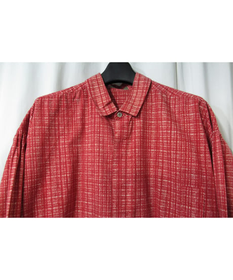 80’s Y’s for men yohji yamamoto vintage フライフロントデザイン チェックプリントブラウス（MBL-1）
