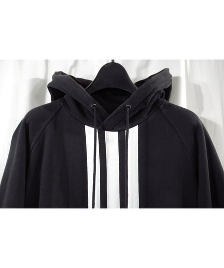 Y-3 yohji yamamoto ３本ライン ラグランスリーブデザイン ロングパーカー（3C-2）