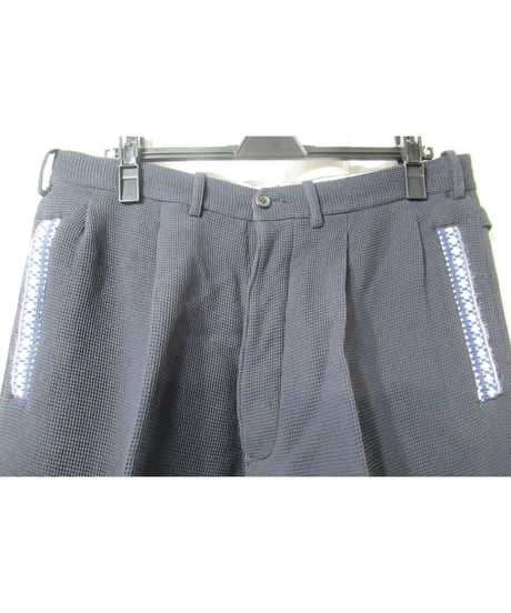 95aw yohji yamamoto pour homme vintage 鹿鳴館期 紺 ニット切替えデザインセットアップ（HE-J29-128）
