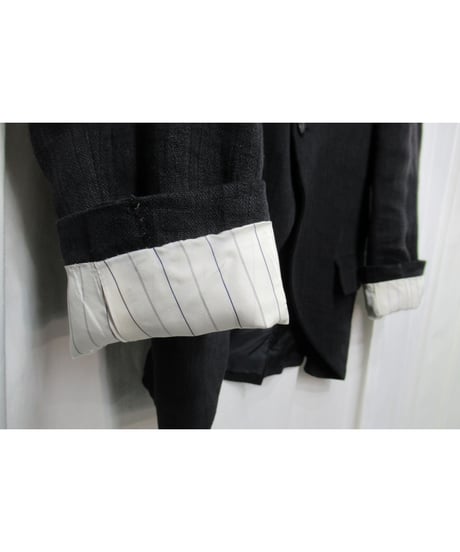 80’s yohji yamamoto pour homme vintage 燕尾 ショールカラーデザイン 麻 ジャケット（HJ-21）