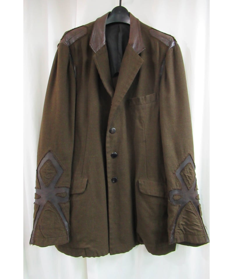 Yohji Yamamoto POUR HOMME 03AWレザー切替ジャケット