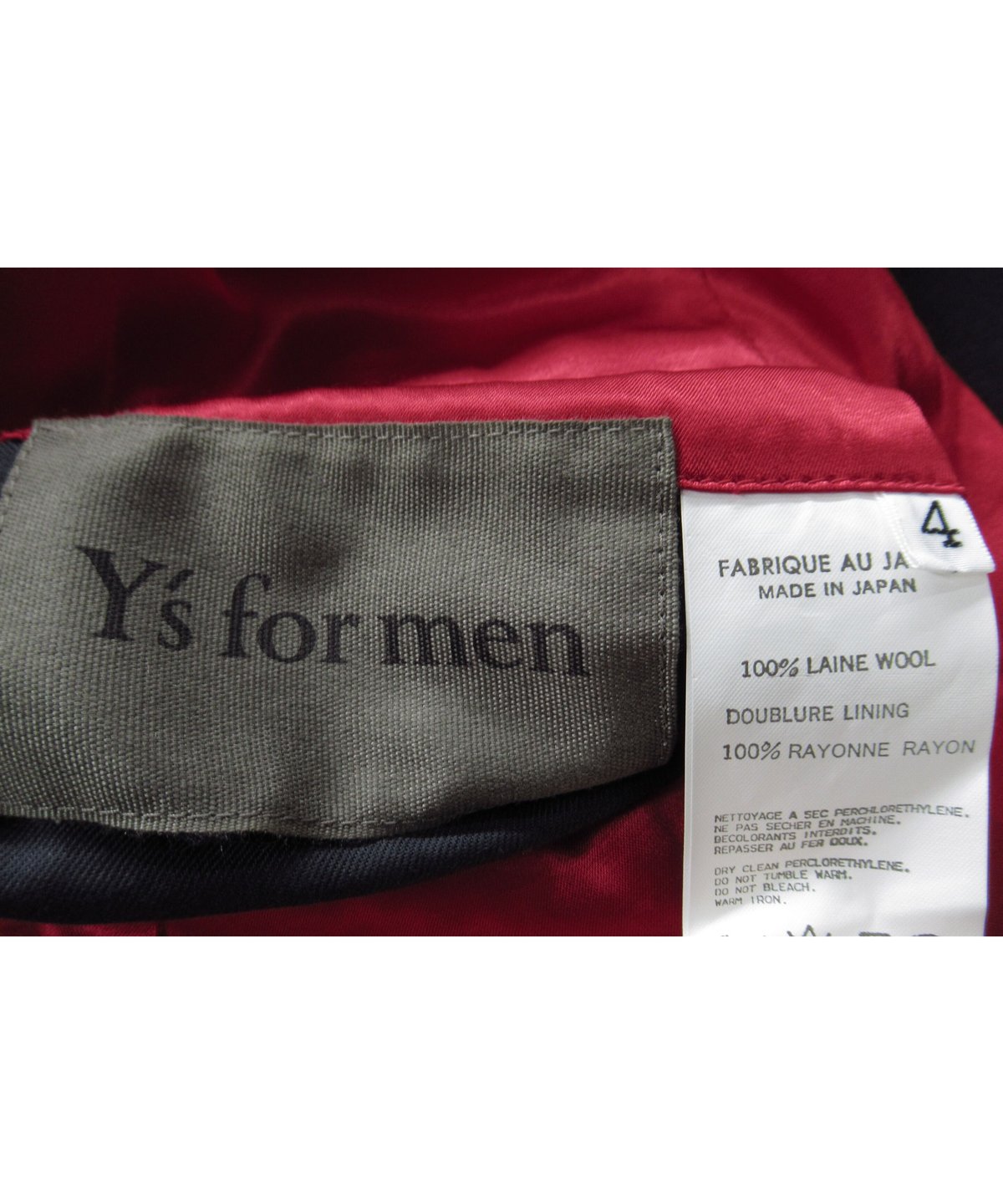 Y's for men yohji yamamoto 裏地カラー切替えデザイン ロング Y's for men yohji yamamoto 裏地カラー切替えデザイン ロング