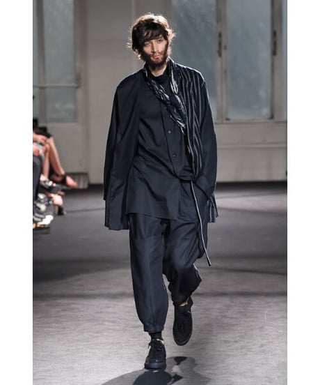 ノーカラーレイヤードドレス ヨウジヤマモト プールオム Yohji