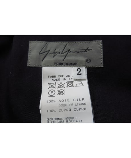 18ss yohji yamamoto pour homme シルク プリーツデザイン ラップパンツ（HW-P16-401）