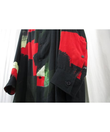 16ss yohji yamamoto pour homme 朝倉優佳ペイント ロングブラウス（HO-B62-222）
