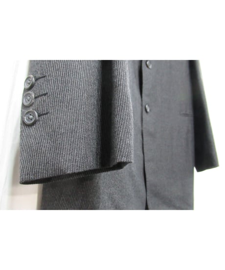 95aw yohji yamamoto pour homme vintage 鹿鳴館期 グレーストライプダメージ加工セットアップ（HE-J64-119）