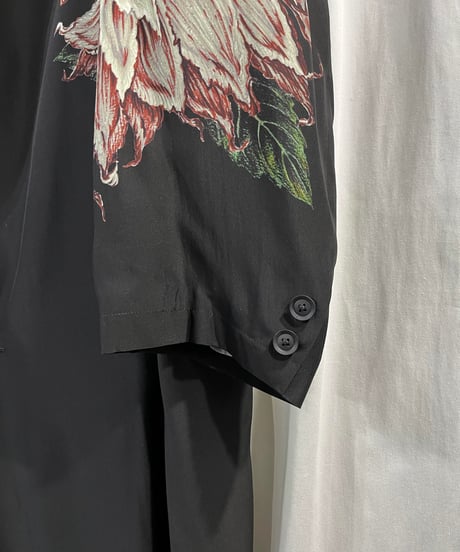 2022SS yohji yamamoto pour homme ダリア柄シルクロングジャケット（HG-J19-409）