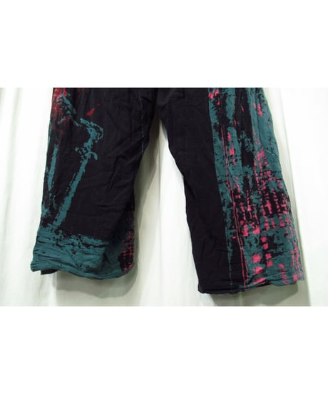 SAMPLE 16aw BLACK Scandal yohji yamamoto pour homme プリントデザインパンツ（HR-P46-840）